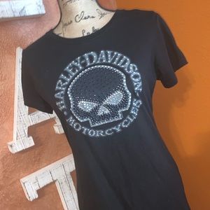 Harley Davidson jeweled T-shirt EUC